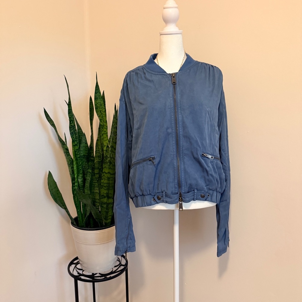 We The Free | Sky Blue Bomber Jacket
